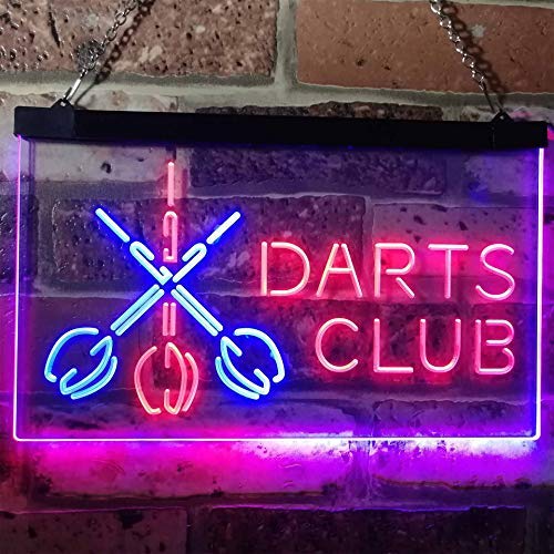 Darts Club Dual LED Neon Light Sign